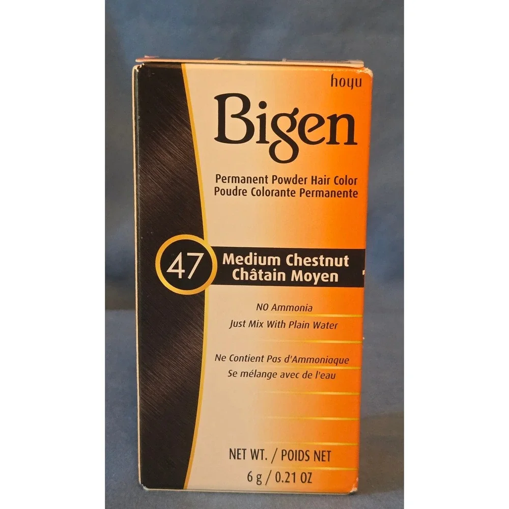 Bigen Permanent Powder Hair Color 47 Medium Chestnut Ammonia Free 0.21oz Hoyu